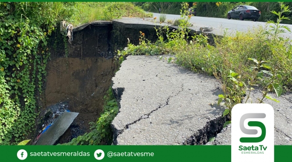 Nuevo tramo de vía colapsa en ingreso a ciudad de Esmeraldas