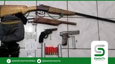 Policía de Atacames decomisó armas y municiones