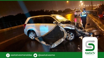 Vehículo pierde pista en puente de Tachina