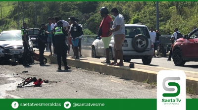 Accidente de tránsito en vía de los puentes esta tarde