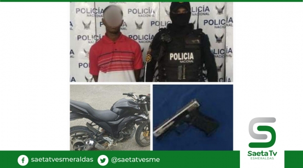 Policía captura en flagrancia ciudadano armado y andaba en motocicleta reportada como robada