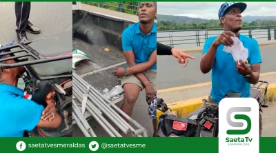 Detienen motocicleta cuando el conductor circulaba en contra vía en los puentes