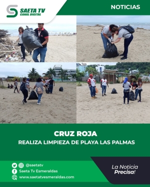 CRUZ ROJA REALIZA LIMPIEZA DE PLAYA LAS PALMAS