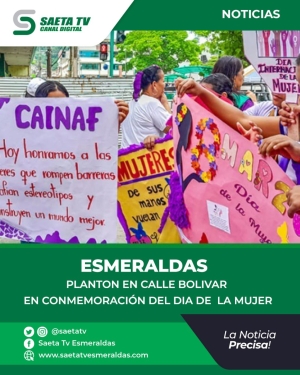 PLANTON EN CALLE BOLIVAR EN CONMEMORACIÓN DEL DIA DE  LA MUJER