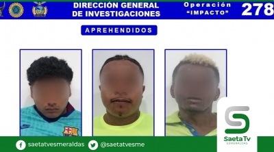 En Esmeraldas Policía desarticuló presunta banda delictiva