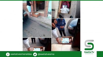 Encuentran a bebé abandonado en caja de cartón