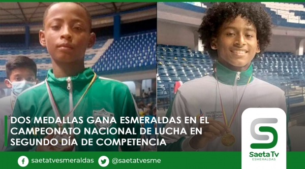 Dos medallas gana Esmeraldas en el campeonato nacional de lucha en segundo día de competencia